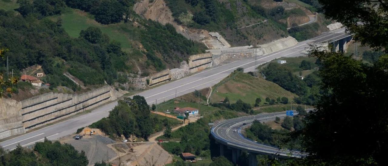 Una vista de las obras de la variante de Pajares