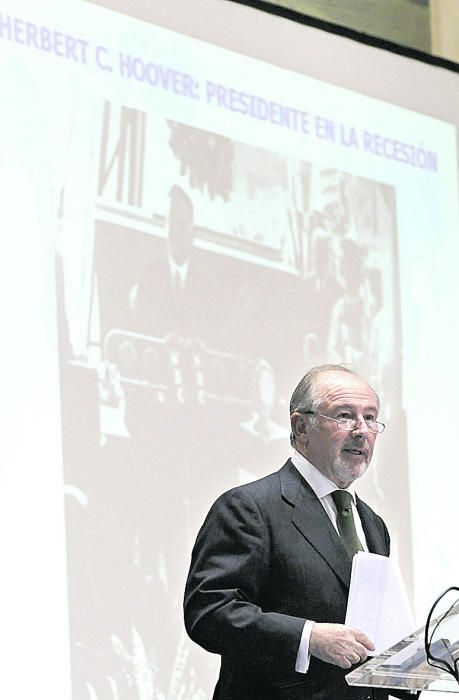 Conferencia de Rodrigo Rato en Oviedo por la que cobró 60.000 euros