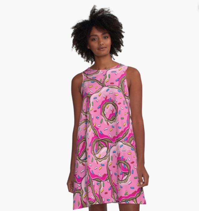 Vestido con estampado de rosquillas