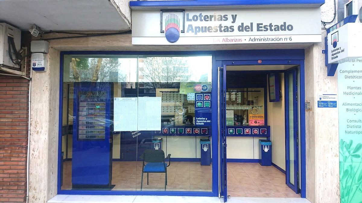 Administración donde se ha sellado el boleto ganador de la Bonoloto.