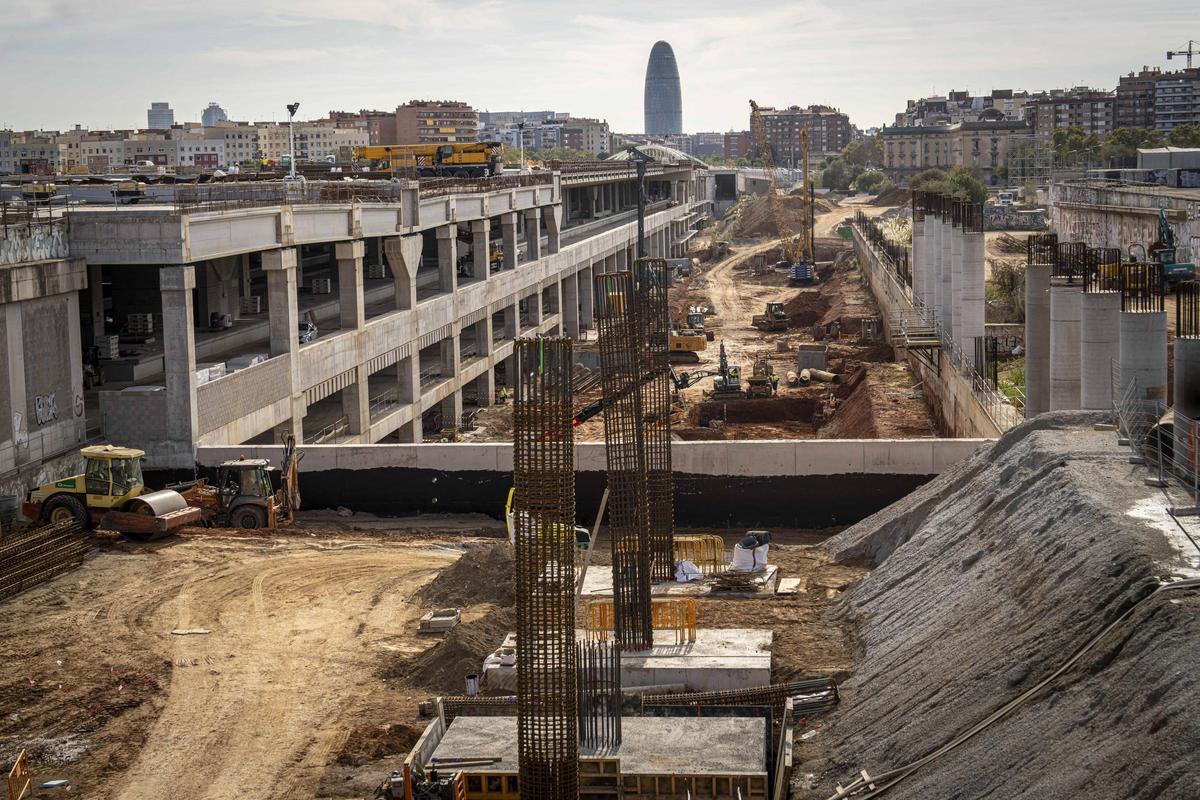 Así están las obras de la futura estación de la Sagrera
