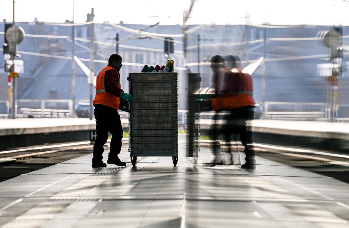 Huelga de los trabajadores del ferrocarril en Alemania. Berlín