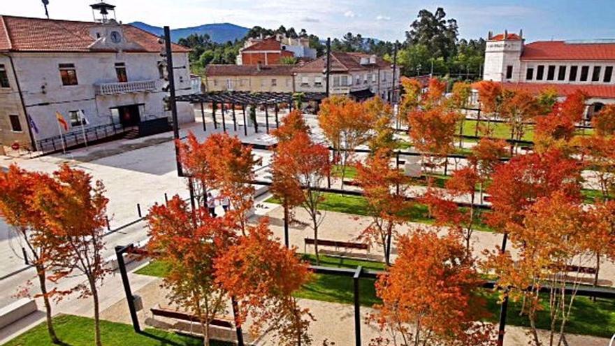 La Praza do Seixo de Tomiño, donde ya hay conexión wifi.   | // G. RIVAS