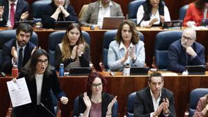 La portavoz de Más Madrid, Manuela Bergerot, durante un pleno en la Asamblea de Madrid.