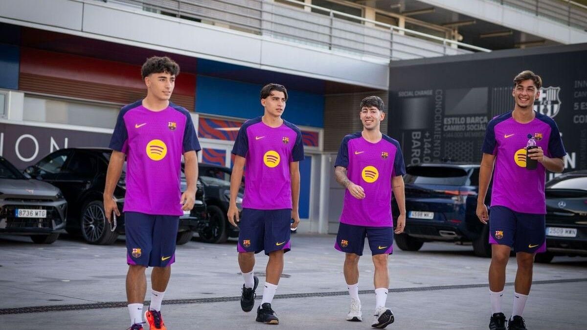 Jan Virgili, Toni, Guille y Dani Rodríguez en el primer día de la pretemporada.