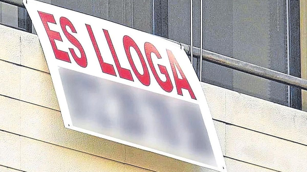 El cartell d'un habitatge en lloguer, en una imatge d'arxiu.