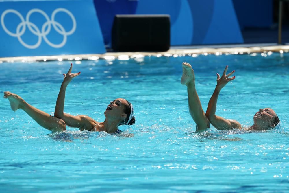 Las mejores imágenes de la natación sincronizada de este lunes 15 de agosto