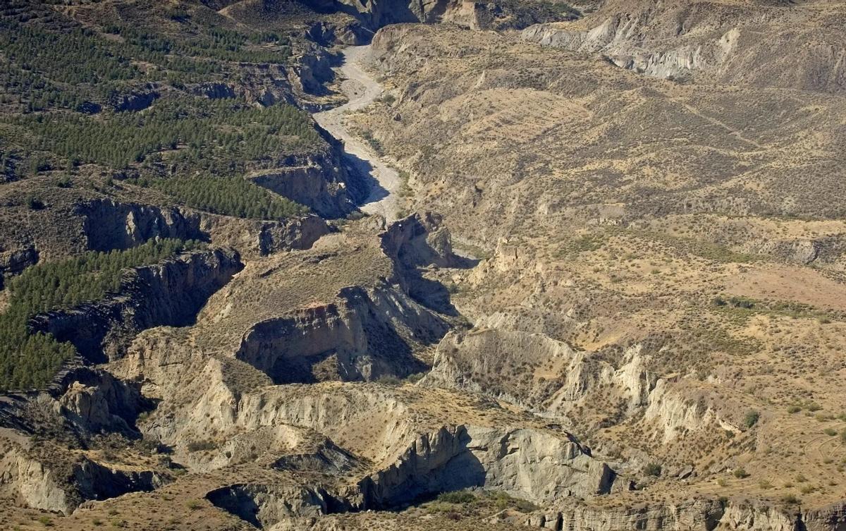 Vista aérea del desierto de Tabernas, en Almería.