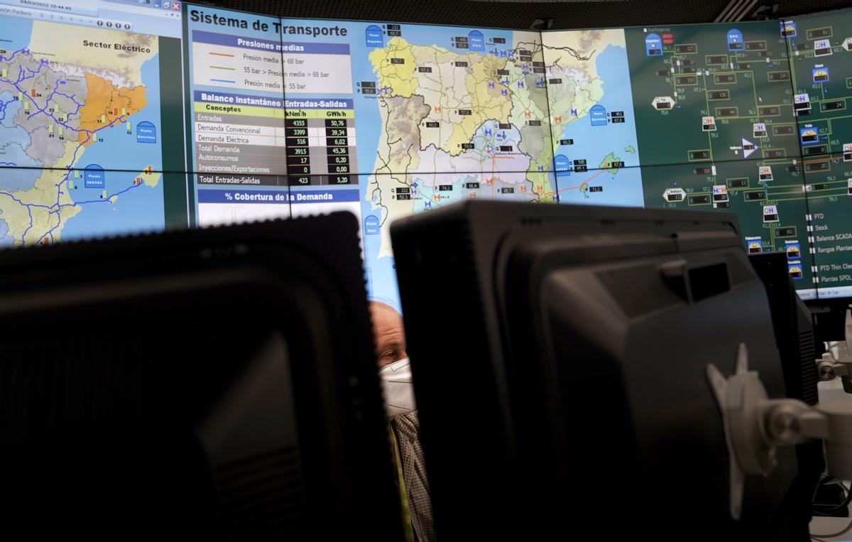Centro de control de Enagas.