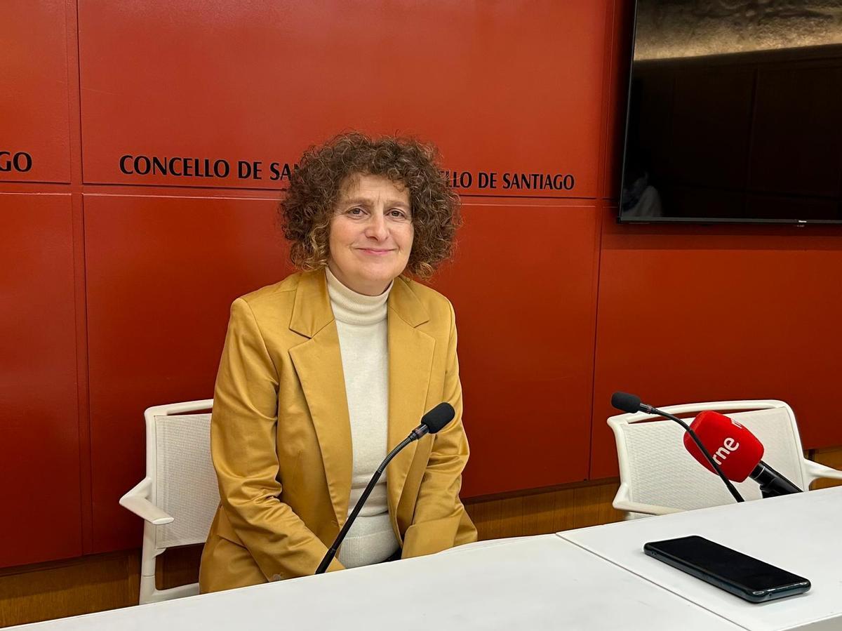 Goretti Sanmartín, durante su comparecencia de este viernes en el Pazo de Raxoi