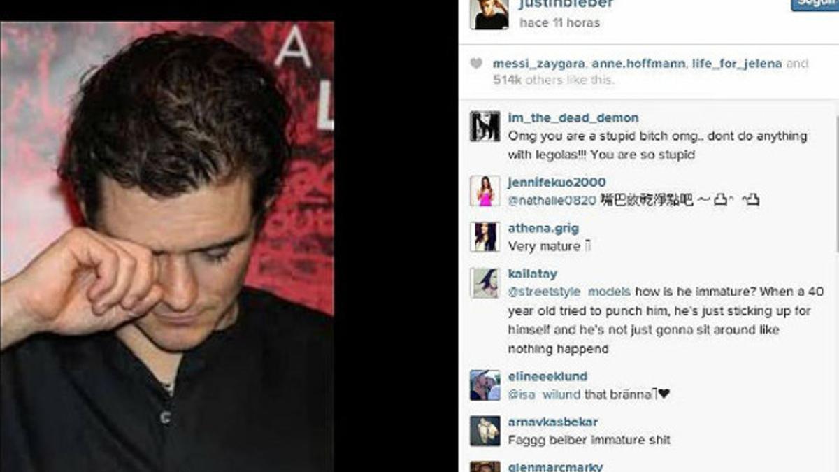 La foto de Orlando Bloom que ha colgado en su cuenta de Instagram Justin Bieber.