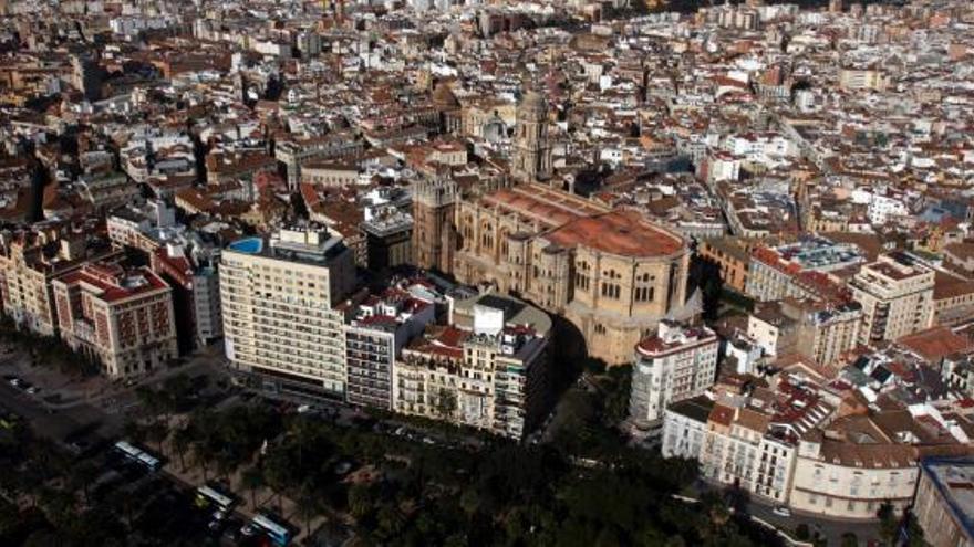 Vista de parte del centro histórico de Málaga.