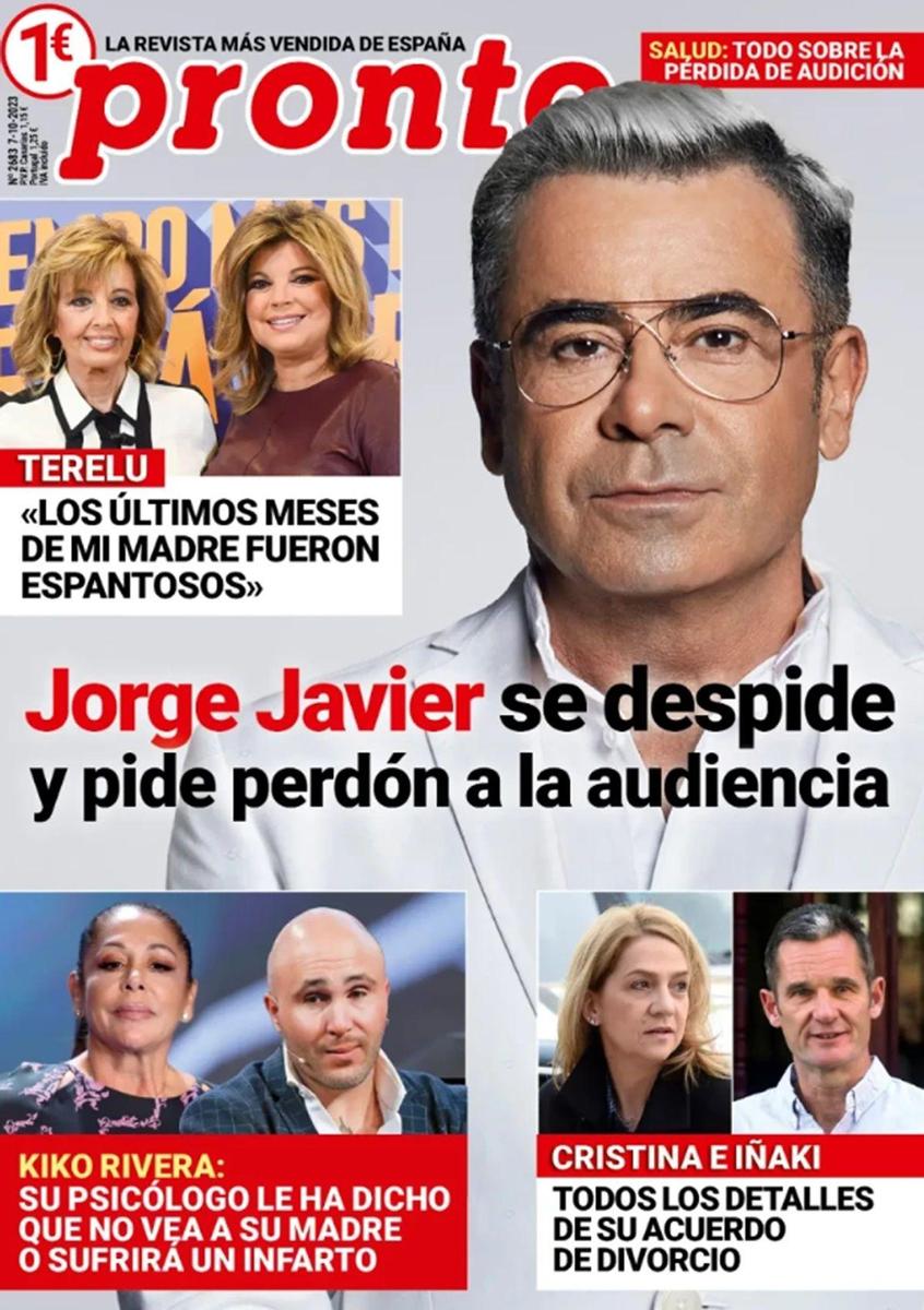 Portada de la revista Pronto del 2 de octubre de 2023