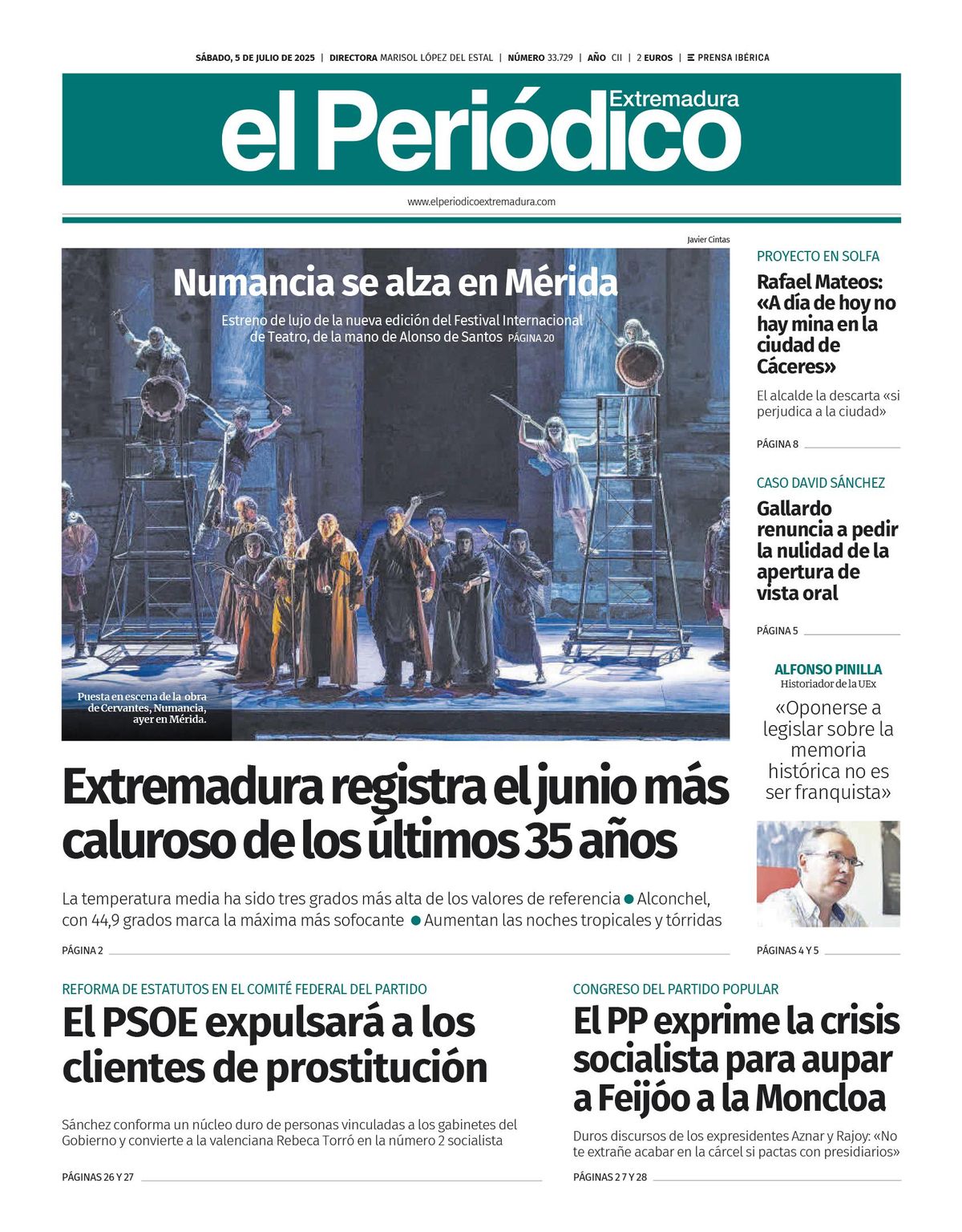 Consulta la portada correspondiente al día 5 de julio de 2025