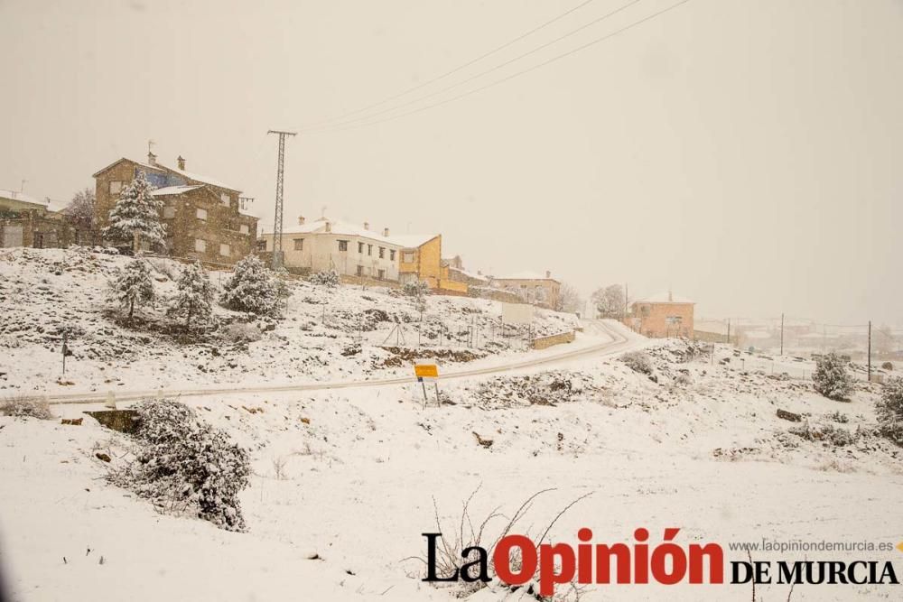 Nieve en las pedanías altas del Noroeste