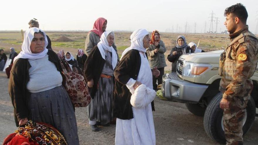 Personas yazidíes liberadas.