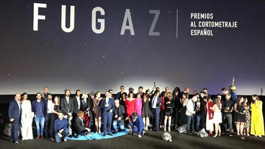 Imagen de los ganadores en la gala de los Premios Fugaz