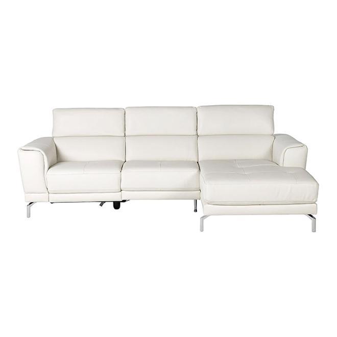 Sofá de piel con chaise longue y un asiento relax eléctrico