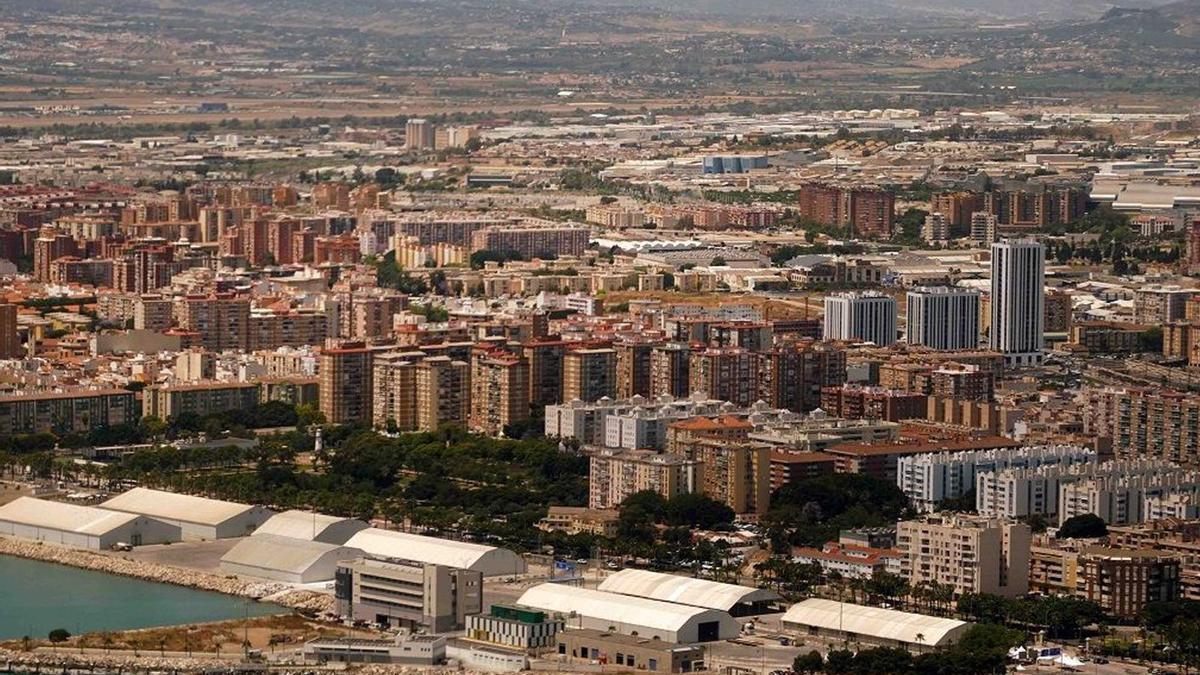 Una vista aérea de Málaga.