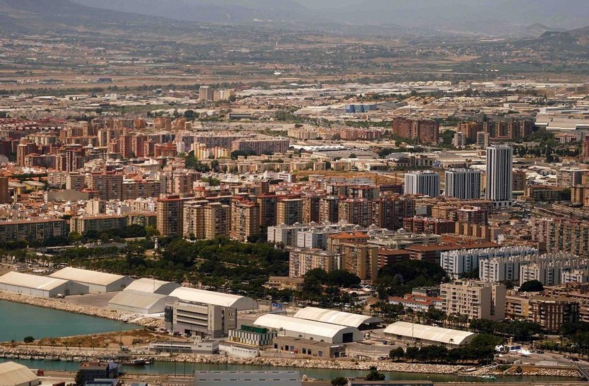 Una vista aérea de Málaga.
