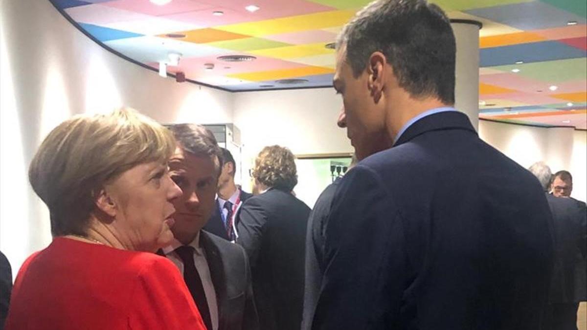 Angela Merkel y Pedro Sánchez, en Bruselas.