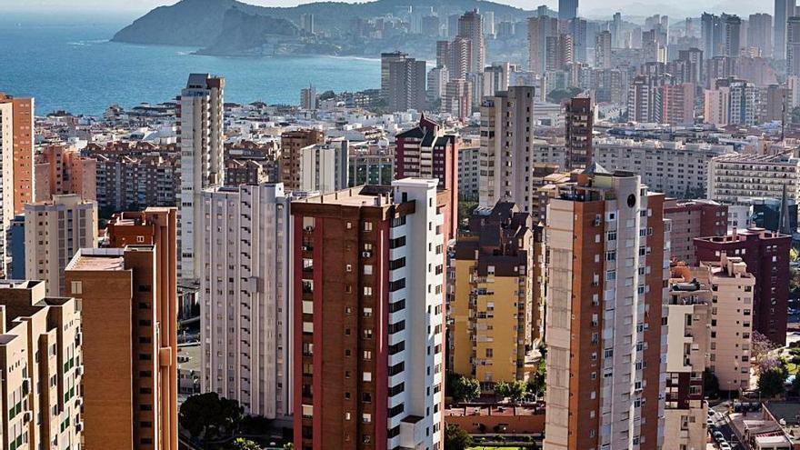 Vista aérea de edificios de Benidorm.