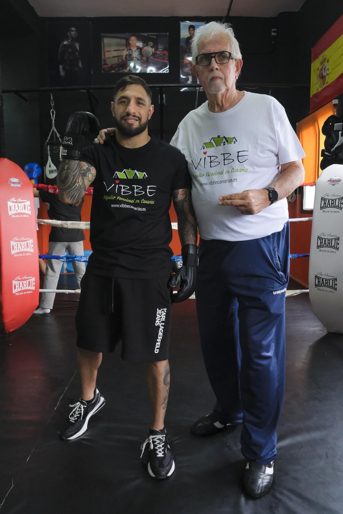 Entrenamiento de Samuel Carmona con Feluco en Gáldar, en el gimnasio de Dani Martín