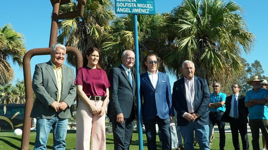 Inauguración de la rotonda 'Golfista Miguel Ángel Jiménez' de Churriana