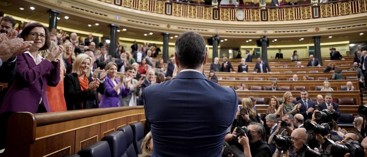 Una imagen de la segunda jornada de la investidura de Sánchez en el Congreso.
