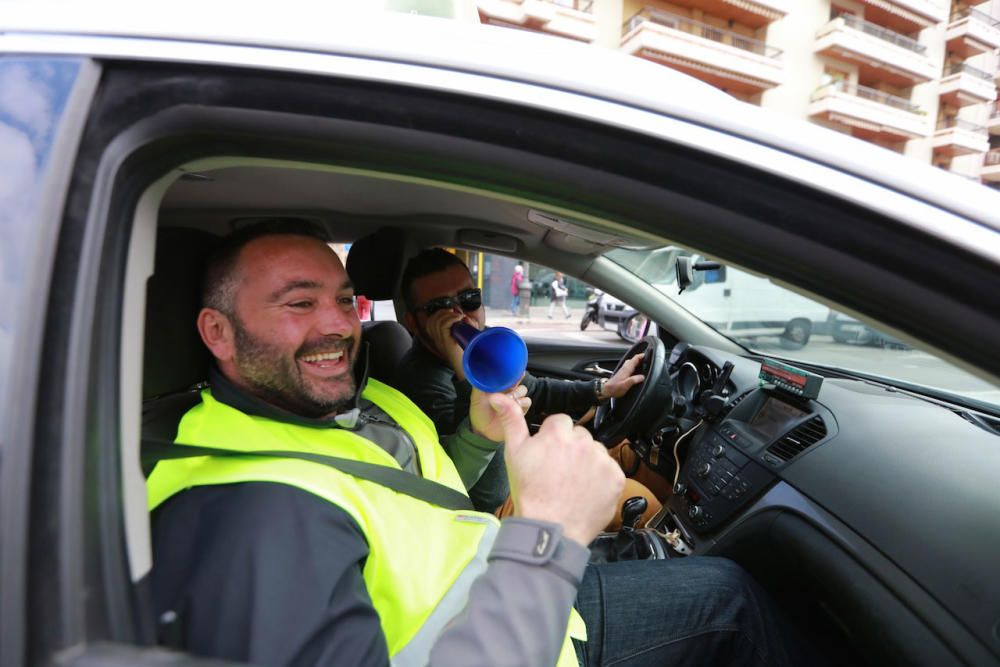 Confluencia de las dos manifestaciones de taxistas