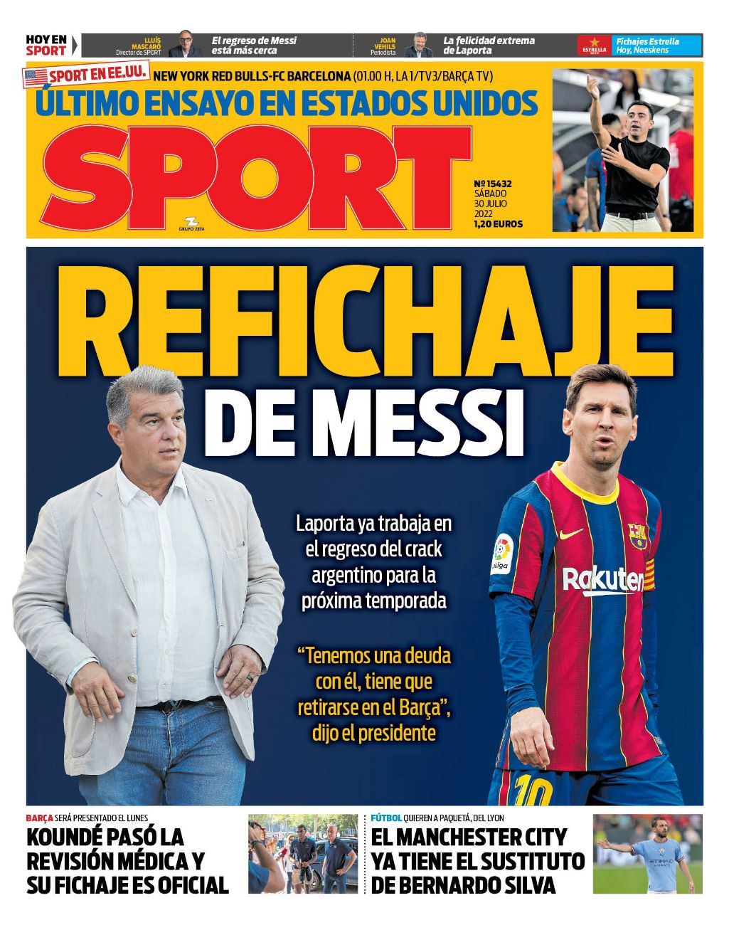 Esta es la portada de SPORT