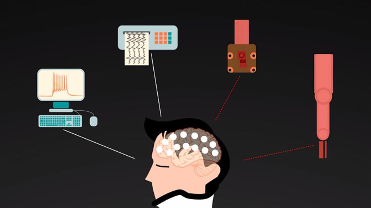 Módem cerebral para conectar el cerebro a máquinas inteligentes u ordenadores.