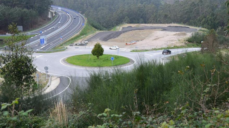 Zona del enlace de Meira con la autovía, donde se produjo el accidente