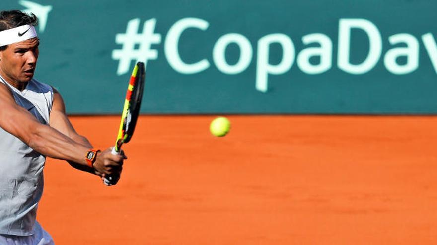 Rafa Nadal, entrenando este martes en la plaza de toros