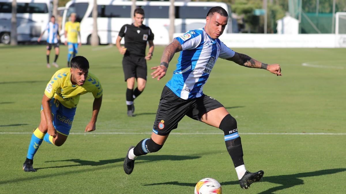 De Tomás durante el choque ante Las Palmas