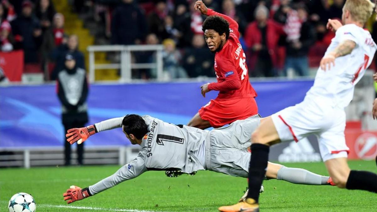 El Sevilla se mostró muy frágil en la Champions ante el Spartak de Moscú