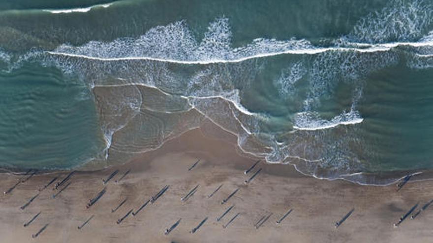 Imagen aérea de una playa.