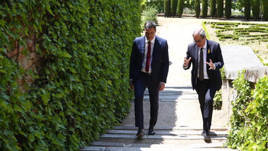 Sánchez i Torra, als jardins de La Moncloa.