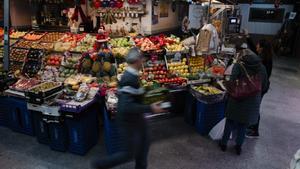 Compras de alimentos para Navidad, en Madrid.