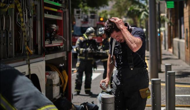 Incendio en el interior del edificio Hamilton.