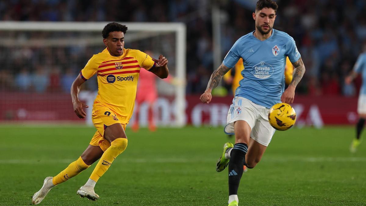 Unai Núñez, durante un partido con el Celta.