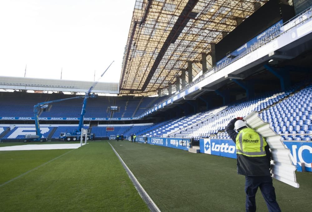 Reparación de las cubiertas del estadio de Riazor