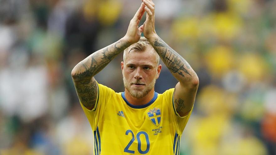 Guidetti, clave en el gol de Suecia // REUTERS