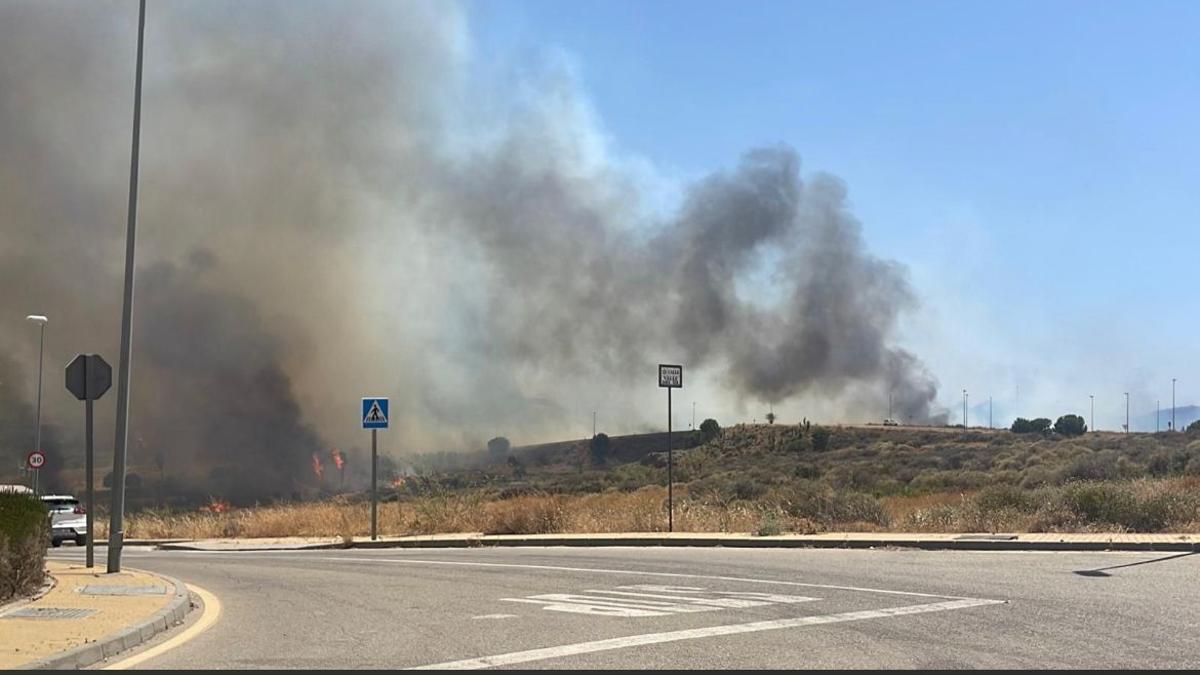 Incendio en Mijas, en la zona de Majadilla del Muerto, entre La Cala y Entrerríos