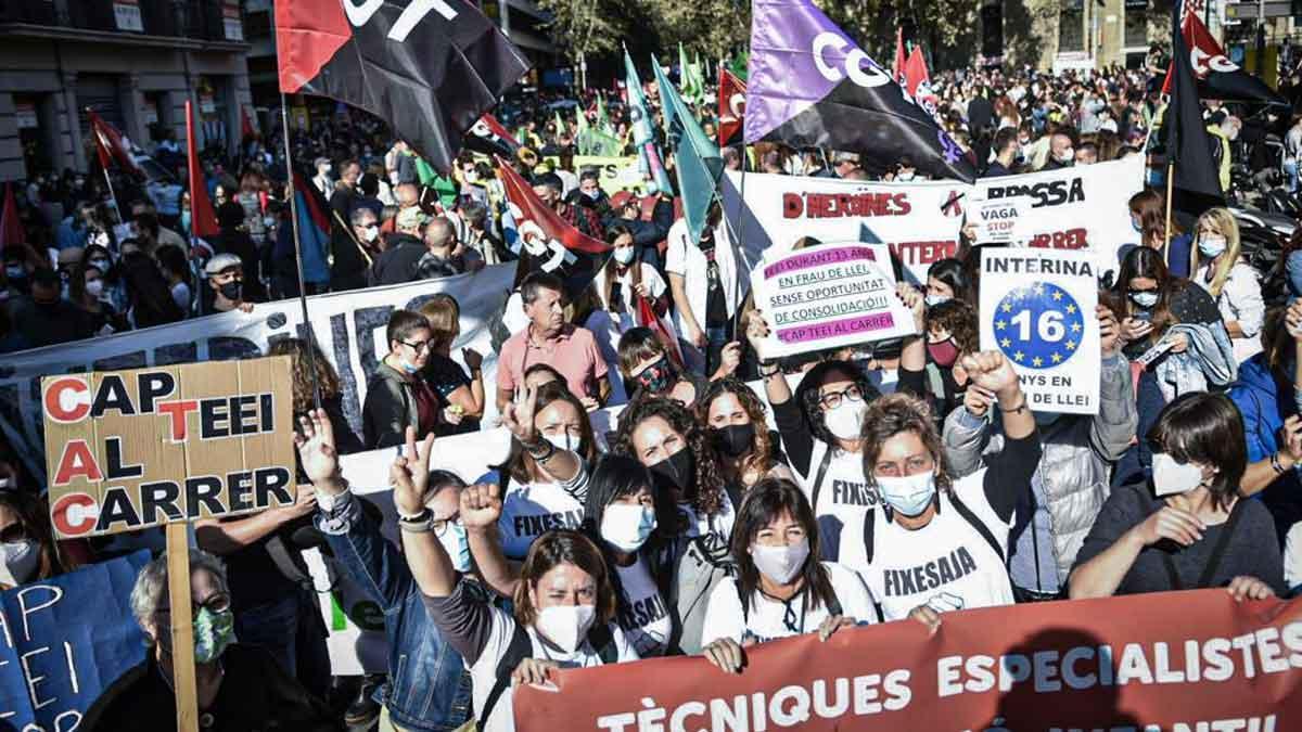 Manifestación de protesta durante el día de huelga del sector públiico