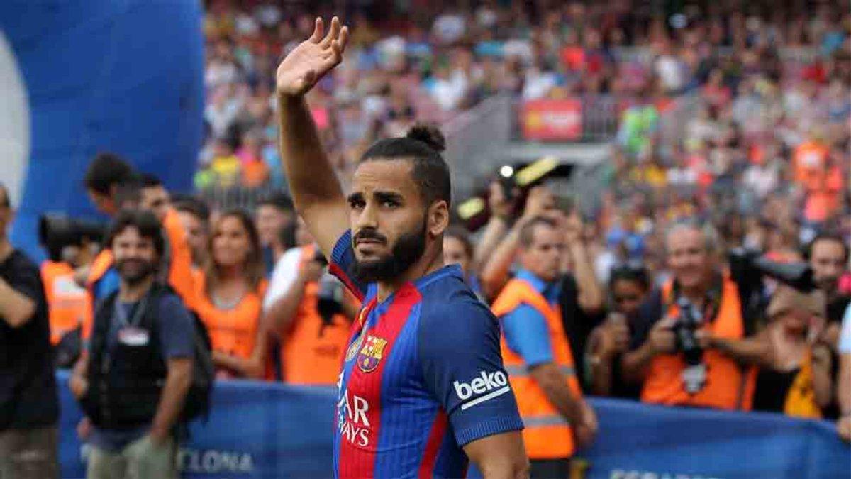 Douglas, en día de su presentación en un Gamper