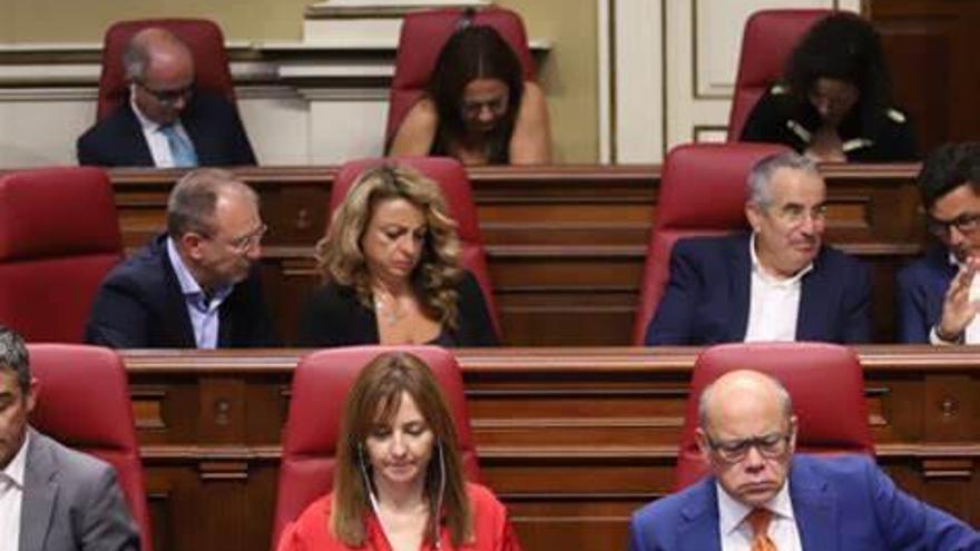 Parte de los escaños de los nacionalistas en el Parlamento de Canarias. | | E.D.