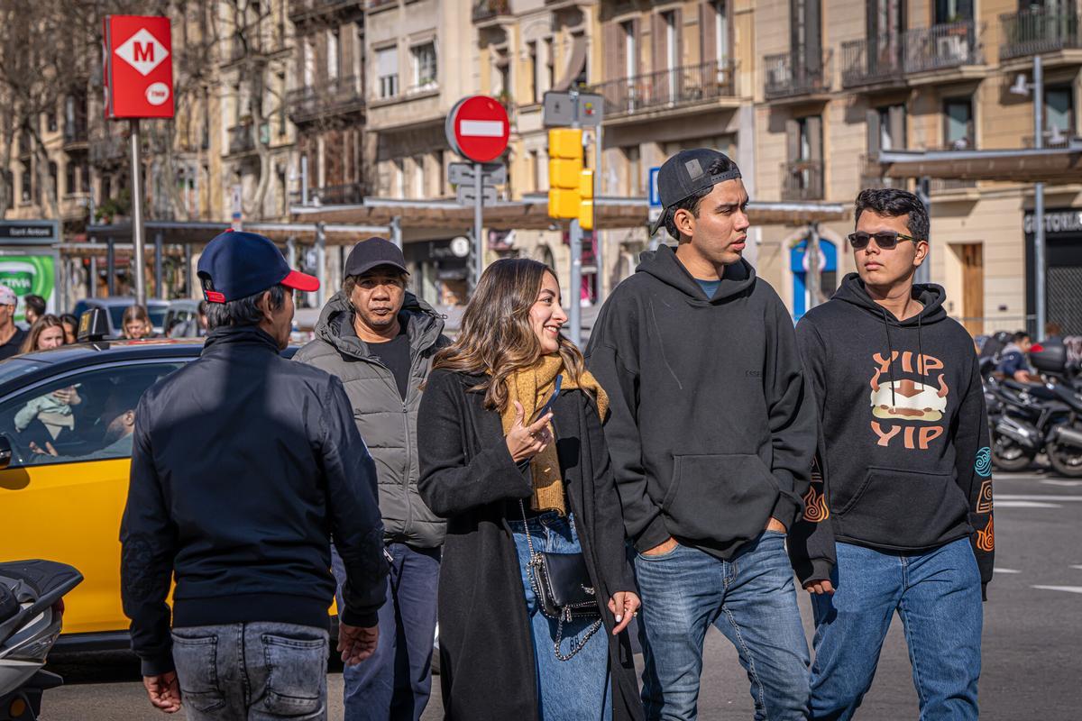 Jóvenes por las calles de Barcelona, este año.