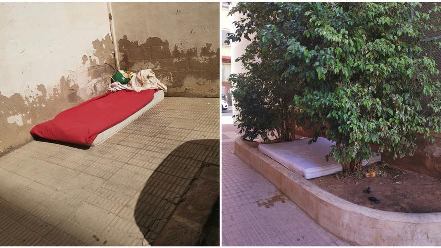 Más problemas en la plaza Constitución de Castelló: gente durmiendo en la calle