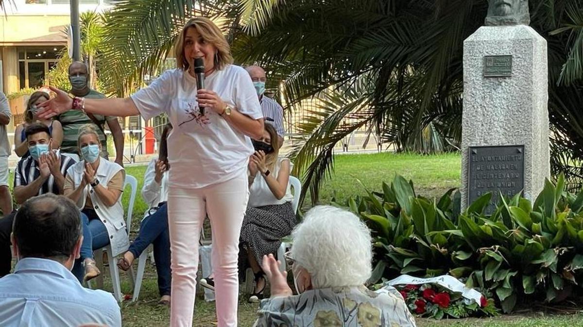 Susana Díaz, en el cierre malagueño de la campaña de las primarias en las que ganó Juan Espadas.